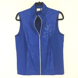 ZENERGY By Chico's Royal Blue/Silver w/Rhinestone Embellishments Vest, 1 (8/10)